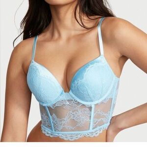 Victoria's Secret Light Blue Lace Bombshell Bra